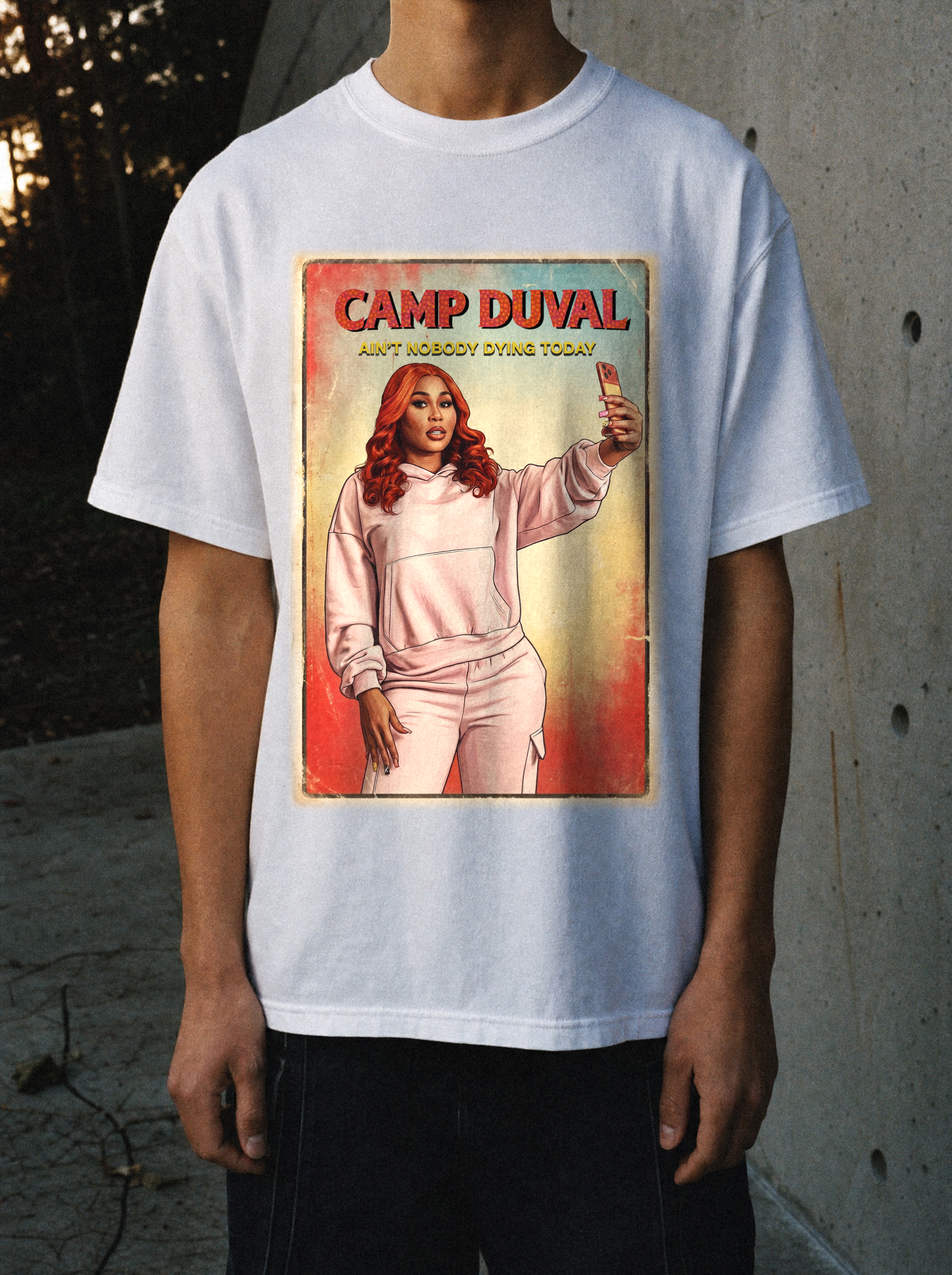 Camp Duval Bree Vintage tee in White — lifestyle