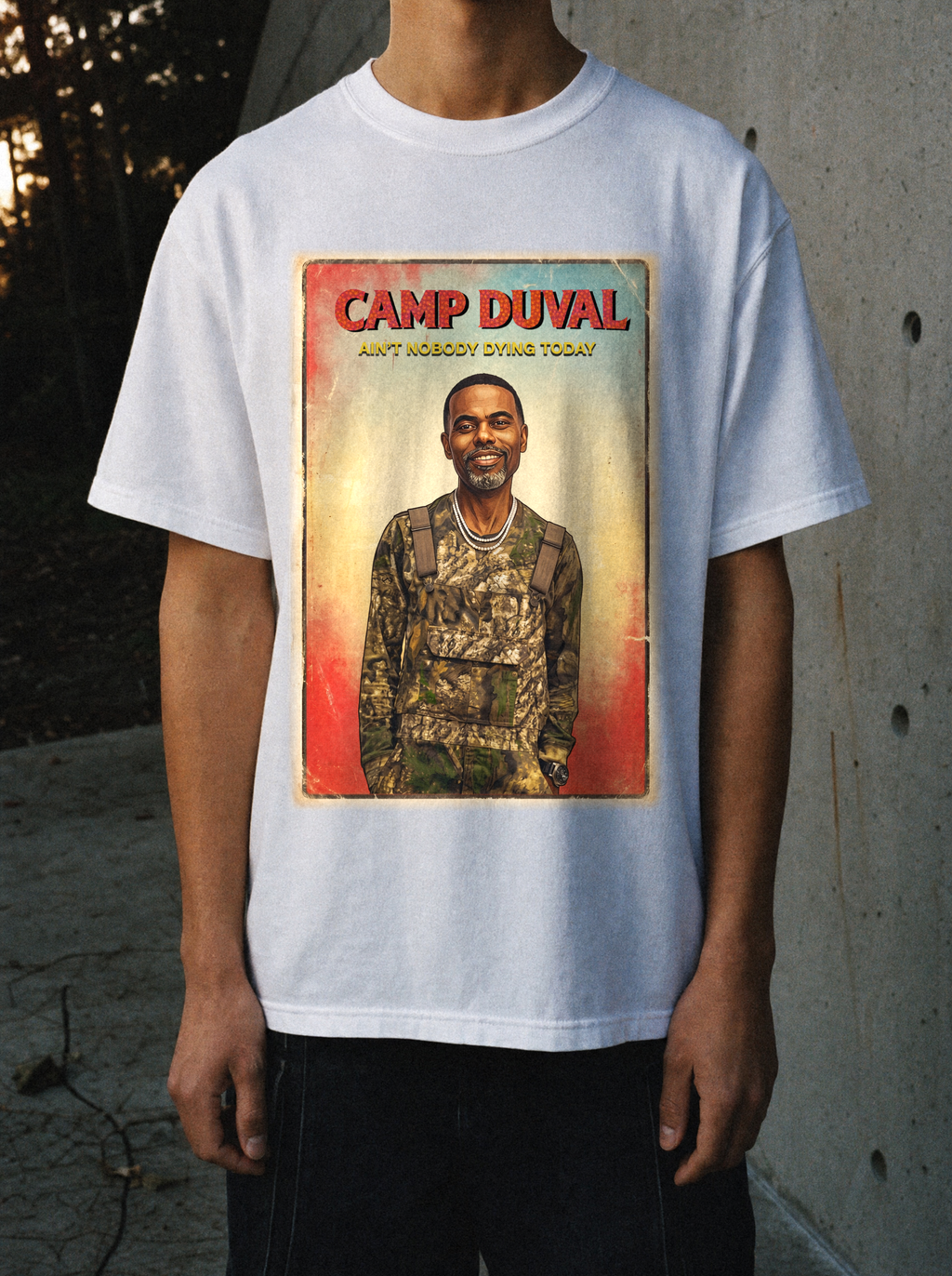 Camp Duval Duval Vintage tee in White — lifestyle